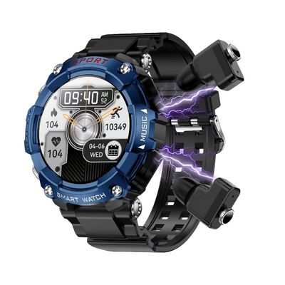 T96 Reloj inteligente con auriculares BT Llamado reproductor de música de sueño Monitor de presión arterial